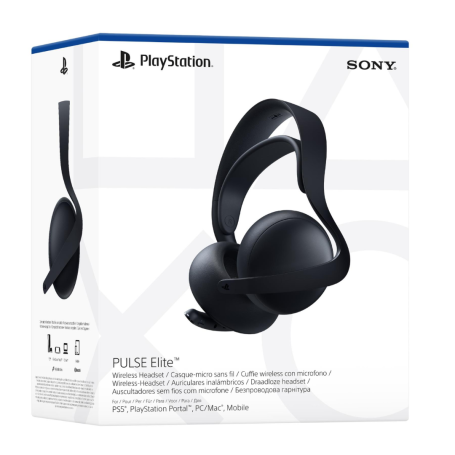 Sony Pulse Elite Wireless Headset with Mic for PS5 in Midnight Black - Immersive Gaming Audio