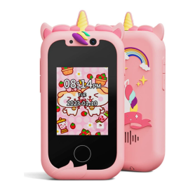 KP08 Unicorn Smartphone Toy for Kids - Pink - IPS Screen - Dual Camera - Fun & Interactive Learning