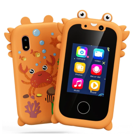 Jouet Smartphone KP08 Crabe pour Enfants - Écran IPS et Double Caméra - Couleur Orange - Achat en Ligne