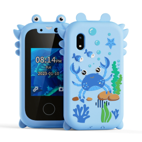 Jouet Smartphone KP08 Crabe Bleu - Écran IPS et Double Caméra pour Enfants - Idéal 4-10 Ans