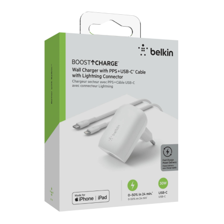 Belkin Boost Charge 30W Lightning & USB-C Charger Kit - Fast & Versatile Charging Solutions