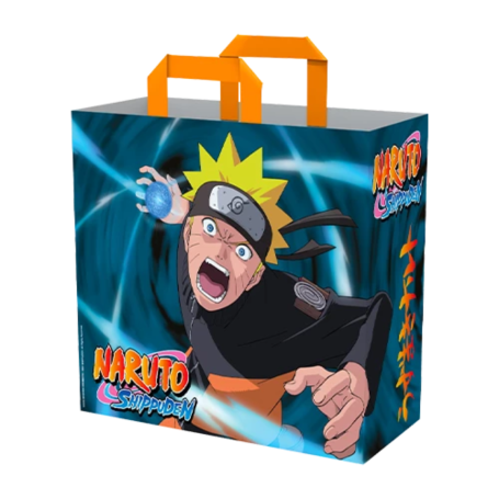 Stitched Shopping Bag Naruto Shippuden Blue - Stylish Anime Tote for Fans