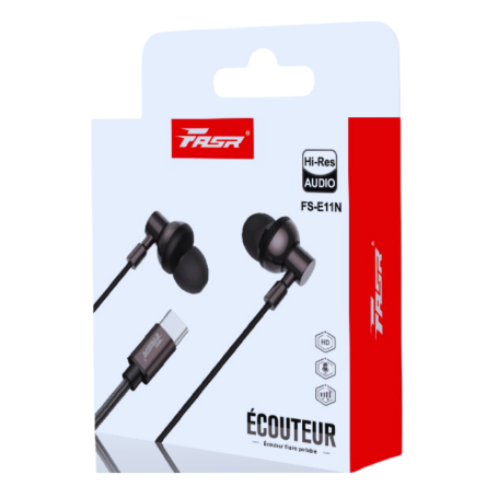 Écouteurs TYPE-C E11N FASR - Son Haute Qualité et Confort Exceptionnel - Noir