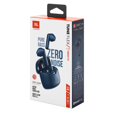 JBL Tune Flex Wireless Earphones in Blue - Superior Sound & Comfort - Model JBLTFLEXBLU