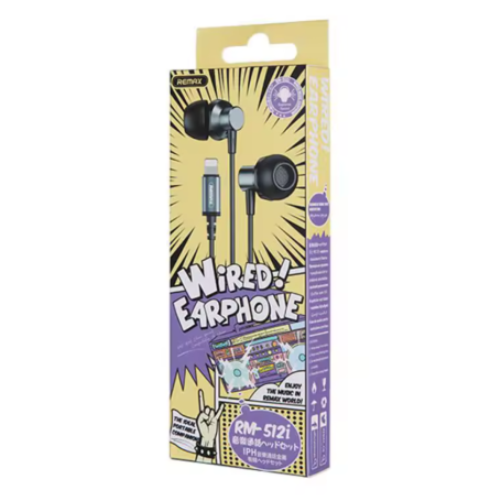 Remax RM-512i Lightning Earphones - Premium Hands-Free Kit Tarnish Finish