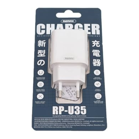 Adaptateur Secteur Remax RP-U35 - Double USB 10.5W pour Recharge Rapide et Fiable
