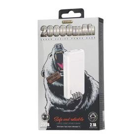 Achetez Power Bank 20000mAh REMAX RPP-166 - Charge Rapide 4 Ports pour Appareils USB et Type-C - Blanc