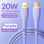 Câble Type-C / Lightning Tressé Remax RC-C063 20W 1.2M Violet - Chargement Rapide et Durable