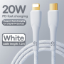 Câble Type-C/Lightning Tressé 20W Remax RC-C063 - 1.2M Blanc | Charge Rapide & Durable