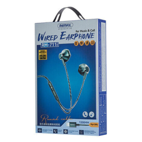 Écouteurs Filaires Lightning Remax RM-711i en Métal - 1.2M - Vert - Son Haute Qualité