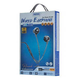 Achetez Écouteurs Filaires Lightning Remax RM-711i - Métal Noir, Son Haute Qualité 1.2M