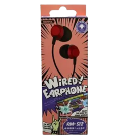 Écouteurs Filaires Jack en Métal Remax RM-512 Rouge - Son Haute Qualité 1.2M | Confort et Élégance