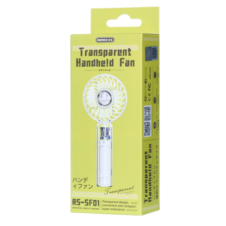 Achetez Ventilateur Portable Remax RS-SF01 - 1200mAh - 3 Modes de Vitesse - Design Transparent