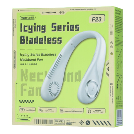 EMAX F23 Silent Neck Fan – Long-lasting Battery & USB-C Fast Charging – Blue