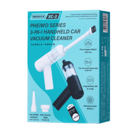 REMAX XC-2 Pheiwo Vacuum Cleaner 1500mAh Portable Car & Home - White | Efficient Cleaning Solution
