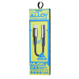 Buy REMAX C23 Braided 3.5mm Type-C to Jack Adapter Cable 0.12M Black - High-Quality Audio Connector for Devices