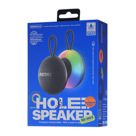 REMAX RB-M69 Portable Wireless Speaker 1000mAh IPX6 Waterproof with Lights Blue – Ultimate Sound Experience