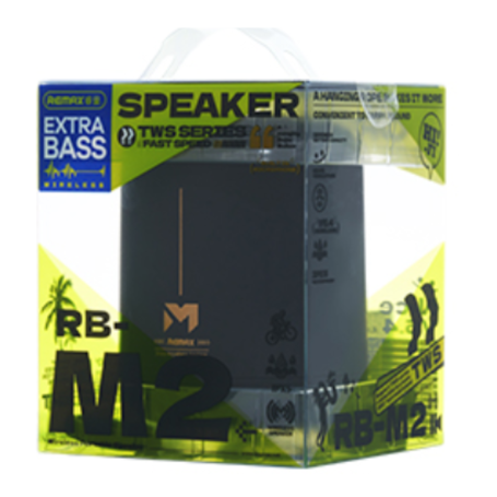 Enceinte Portable Sans Fil REMAX RB-M2 - 1200mAh - IPX5 - 10M Trans. - Noire