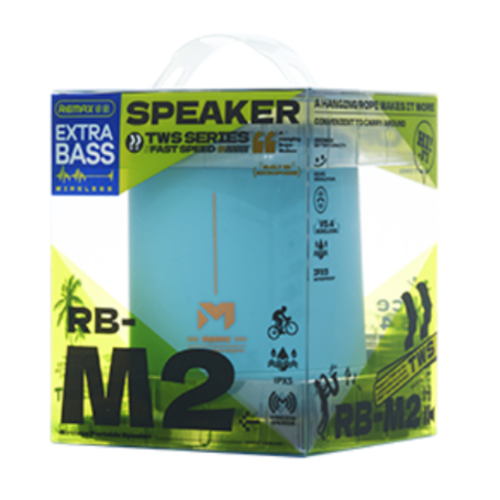 REMAX RB-M2 1200mAh Portable Wireless Speaker Blue - IPX5 Waterproof Bluetooth Speaker with 10M Range