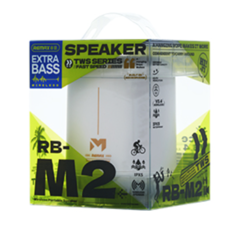 REMAX RB-M2 1200mAh Portable Wireless Speaker - IPX5 Waterproof - 10M Range - White | Shop Now