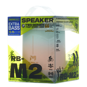 Enceinte Portable Sans Fil REMAX RB-M2 - 1200mAh - IPX5 - Dégradé Vert Rose - Transmission 10M