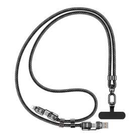 Câble Collier Ajustable USB/Type-C vers Lightning Tressé Power Delivery 240W - Remax C7 1.5M - Haute Performance Tarnish