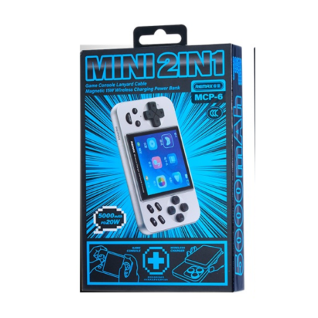 Console et Power Bank Magnétique 2-en-1 Remax MCP-6 5000mAh 20W Argent - Charge Rapide et Divertissement Portable