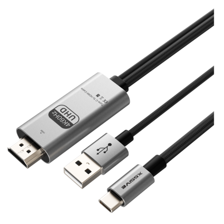 USB-C to HDMI Male Cable 2M USB-A 1M XSSIVE XSS-HD06 Fast & Reliable Connectivity