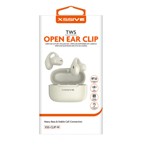 XSSIVE XSS-CLIP-W TWS Open Ear Clip – Secure Fit High-Quality Sound Wireless Earbuds