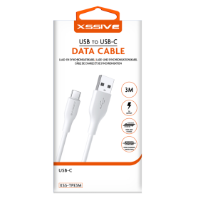 XSSIVE Data Cable USB to USB-C 3m XSS-TPE3M - Fast Charging & Durable Connectivity