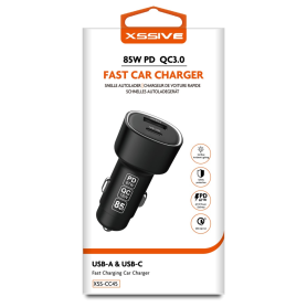XSSIVE XSS-CC45 85W Fast Car Charger PD+QC3.0 – Efficient On-the-Go Charging