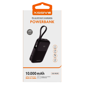 XSSIVE Power Bank 10000mAh USB-C/8-Pin - Fast Charging XSS-PB37B - Black