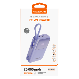 Achetez Power Bank 20000mAh Violet XSSIVE XSS-PB38PU - Câble USB-C/Lightning Inclus - Charge Rapide et Fiable