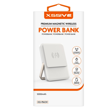 Achetez Power Bank Magnétique 5000mAh XSSIVE XSS-PB42W Blanc – Charge Rapide et Efficace pour vos Appareils Mobiles