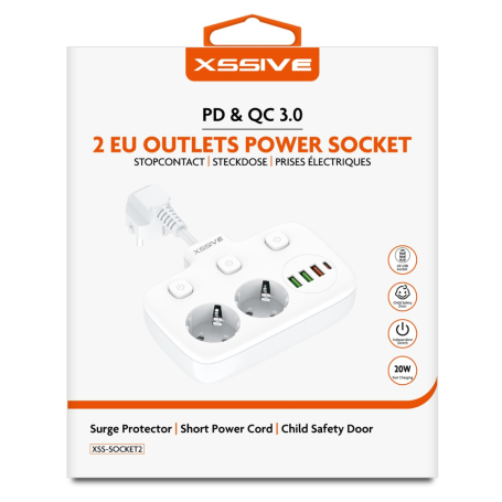 Prise Secteur XSSIVE XSS-SOCKET2 PD QC3.0 Charge Rapide et Sécurité Optimale