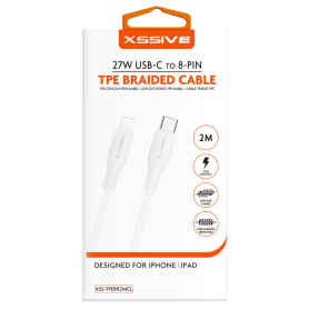 Câble USB-C/Lightning 2m XSSIVE XSS-TPEBR2MCL - Chargement Rapide et Haute Durabilité
