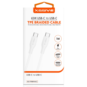 XSSIVE TPE Braided USB-C to USB-C Cable 1m – Durable, Fast Charging for All Devices