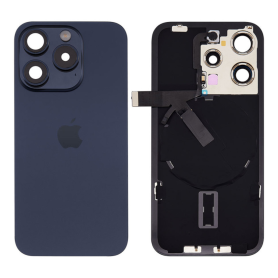 Vitre Cache Arrière iPhone 15 Pro Titane Bleu (Original Demonté) - Grade A
