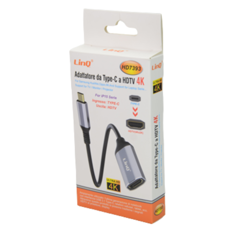 Connecteur, Convertisseur - Adaptateur USB-C vers HDMI 4K LinQ HD7393, prix de gros.