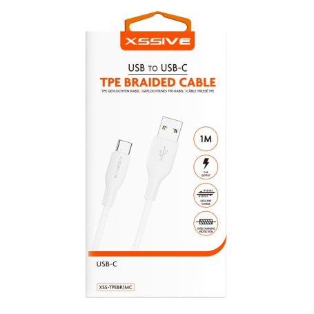 Câble USB/USB-C 1m XSSIVE XSS-TPEBR1MC - Performance et Fiabilité Optimales