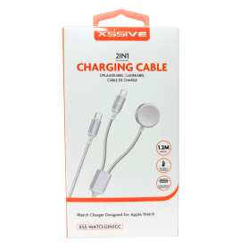 XSSIVE Charging Cable USB-C to USB-C for iPhone and Apple Watch Fast Charging XSS-WATCH2IN1CC