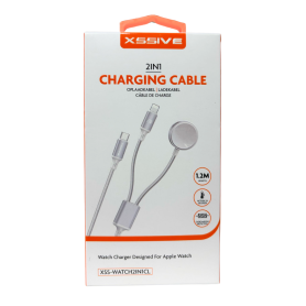 XSSIVE 2-in-1 Charging Cable USB-C/Lightning for iPhone & Apple Watch Fast Charge XSS-WATCH2IN1CL