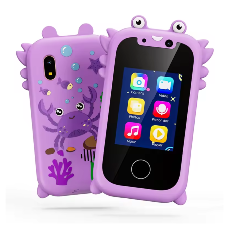 KP08 Crab Smartphone Toy for Kids Purple – IPS Screen Dual Camera Fun