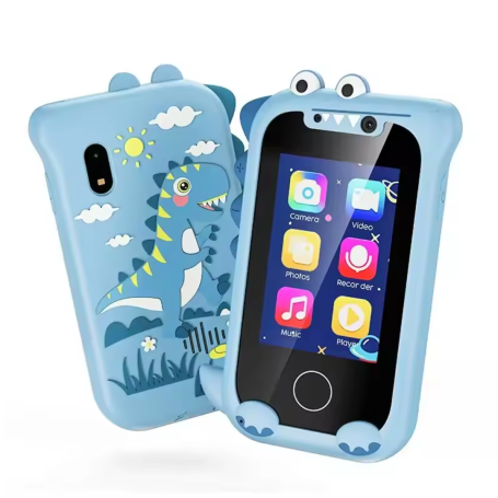 KP08 Dinosaur Smartphone Toy for Kids - Dual Camera & IPS Screen - Blue