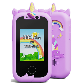Jouet Smartphone KP08 Licorne - Écran IPS & Double Caméra Enfants - Violet - Idéal Cadeau éducatif
