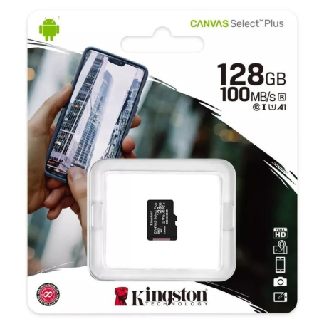 Carte Mémoire Kingston 128 Go - Micro SDHC CL10 Canvas S Plus - Stockage Fiable et Rapide pour Vos Appareils