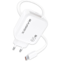 XSSIVE 65W Fast Charger & Retractable USB-C Cable XSS-AC80 - White | Rapid Charging Solution
