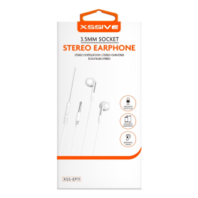 Écouteurs Stéréo XSSIVE Jack 3.5mm XSS-EP11 Blanc - Qualité Sonore Supérieure et Confort Optimal