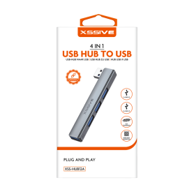 XSSIVE 4-in-1 USB/USB-C Hub Adapter XSS-HUB11A | Enhance Connectivity & Versatility