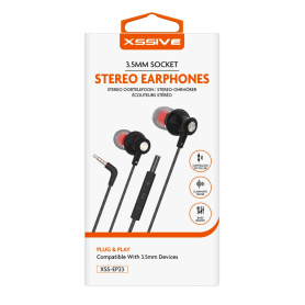 Achetez les Écouteurs Stéréo XSSIVE XSS-EP23 Noir - Qualité Sonore Exceptionnelle et Confort Optimal - Jack 3.5mm